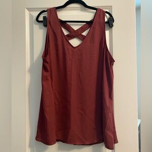 Torrid cross cross back maroon blouse